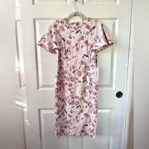NWT Calvin Klein Blush Floral Midi Dress